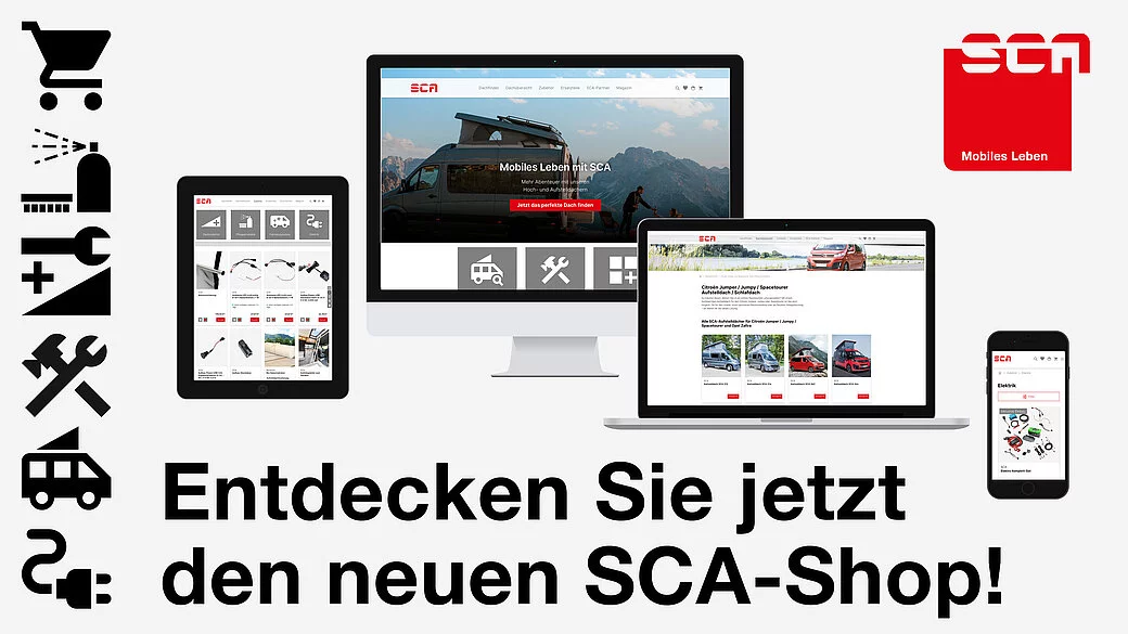 Ankündigung des neuen SCA-Shops (quer)