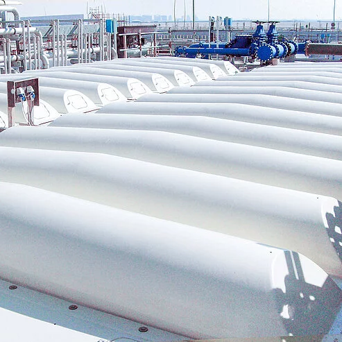 GFK-Abdecksysteme auf MBR-Becken in einer Kläranlage als Beispiel für internationale Projekte von C.F. Maier-CE